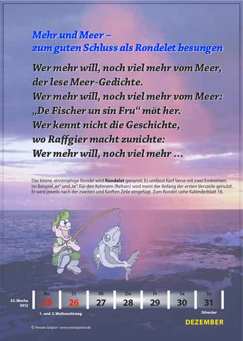 Kalenderblatt 52: Der Fischer un sien fru